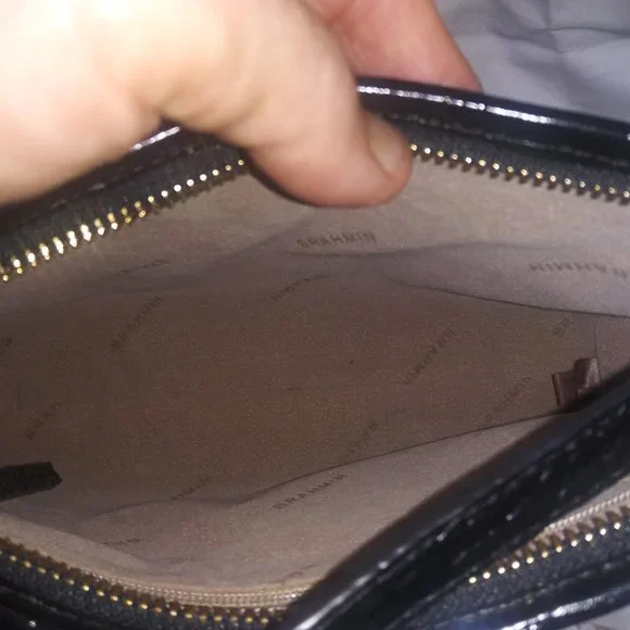 NWOT Brahmin Black Crocodile Shiny Leather Shoulder Bag - Picture 11 of 12